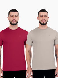 clanshans, supernox, t-shirts, roundneck, discount tshirts, combo offers, light grey and maroon